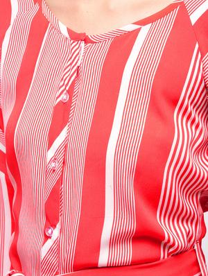 striped button up belted dress - 15874964 - Standard Image - 6