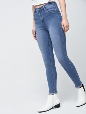stone washed frayed skinny jeans - 15876702 - Standard Image - 3