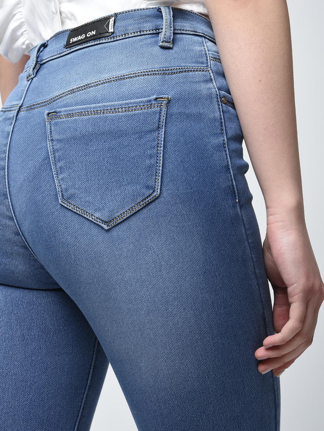 stone washed frayed skinny jeans - 15876702 - Zoom Image - 6