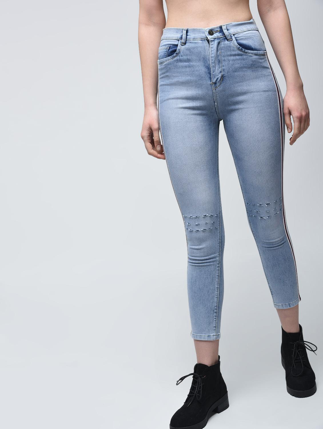 side striped distressed jeans - 15876705 - Zoom Image - 3