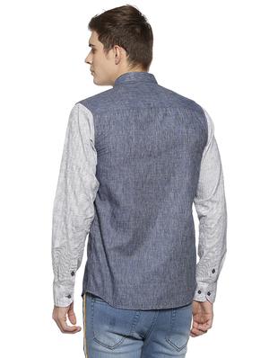 blue cotton casual shirt - 15876866 - Standard Image - 3