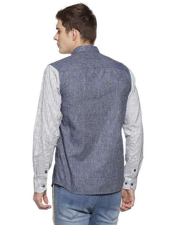 blue cotton casual shirt - 15876866 - Zoom Image - 3