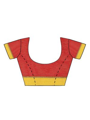 color block woven saree with blouse - 15876950 - Standard Image - 3