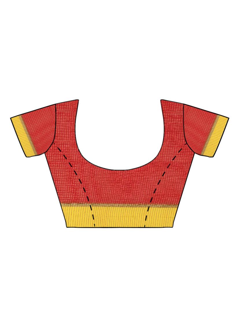 color block woven saree with blouse - 15876950 - Zoom Image - 3