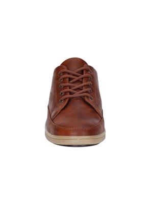 tan leatherette lace up sneakers - 15877309 - Standard Image - 3