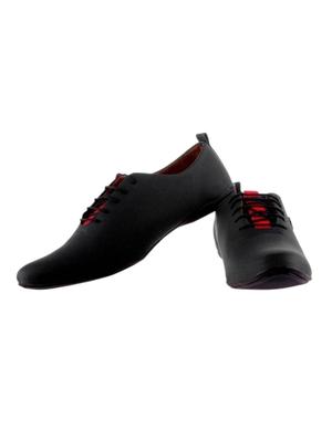 black leatherette lace up shoes - 15877315 - Standard Image - 3