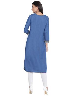 embroidered straight kurta - 15878396 - Standard Image - 3