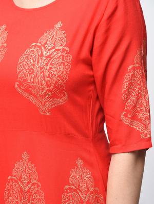 flared block print kurta - 15879123 - Standard Image - 6