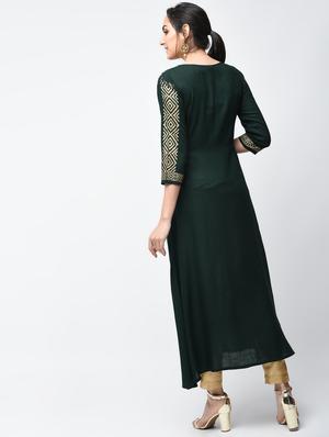 A-line block print kurta - 15879130 - Standard Image - 3