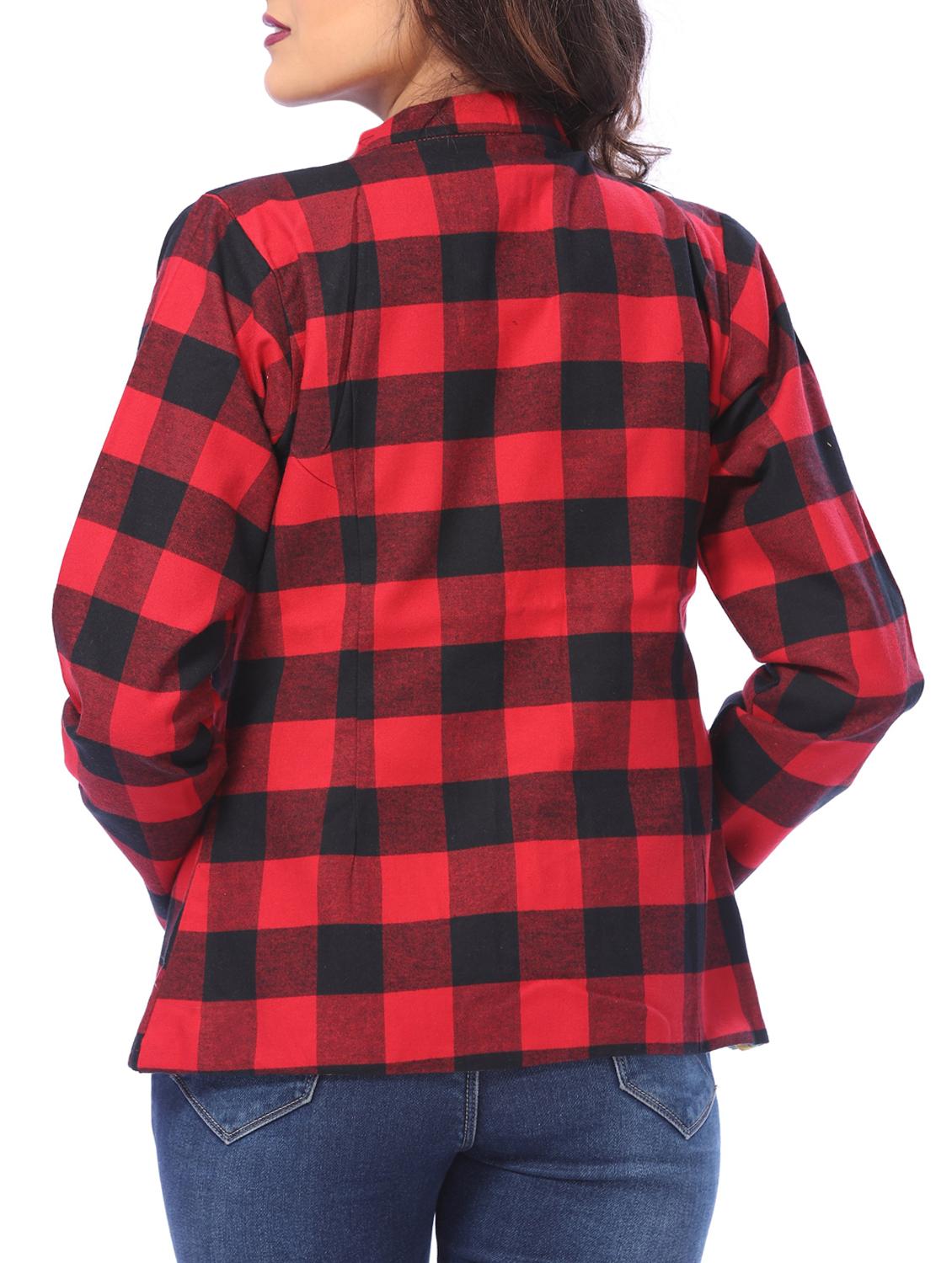 open front checkered jacket - 15880270 - Zoom Image - 3