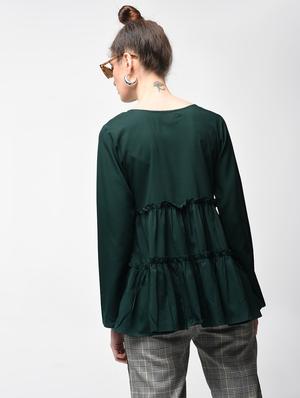 frill trim tiered top - 15881804 - Standard Image - 3