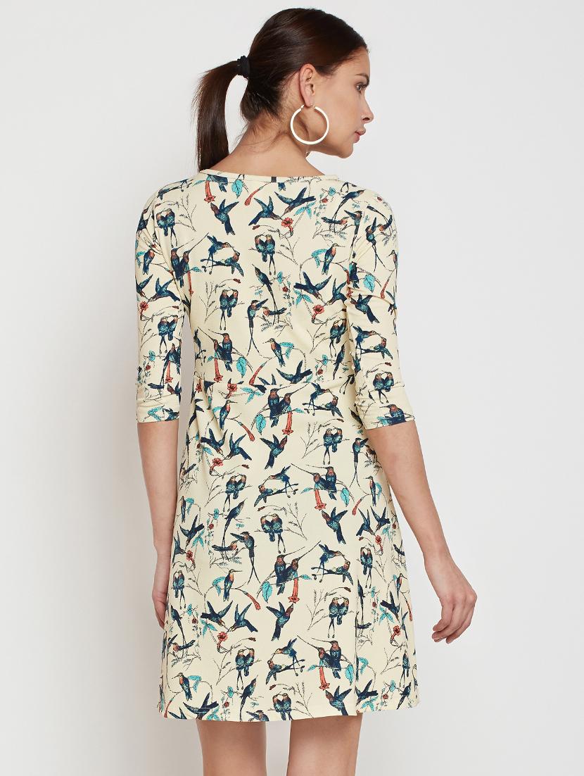 bird print a-line dress - 15881854 - Zoom Image - 3