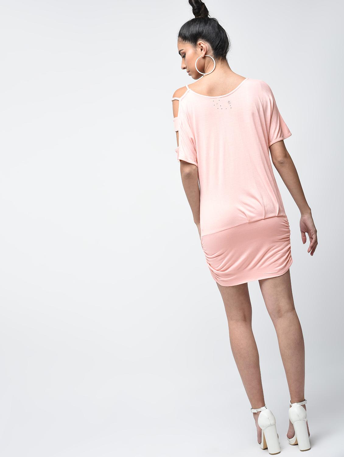 cut out sleeved drop waist dress - 15882527 - Zoom Image - 3