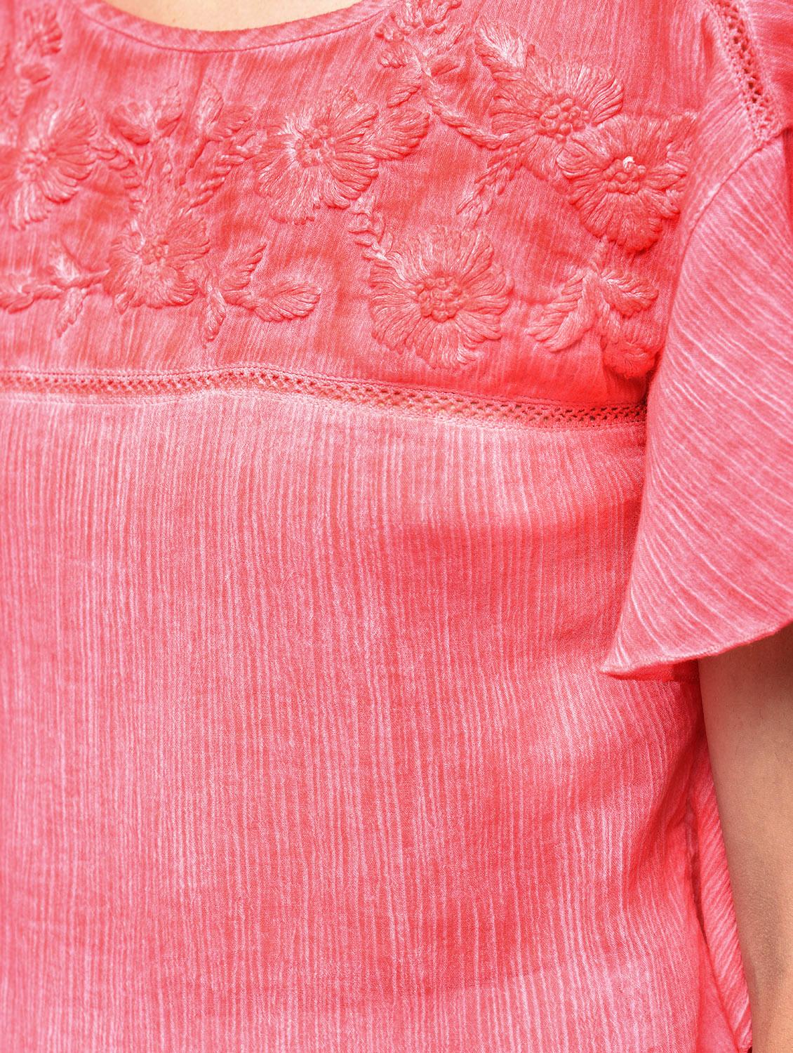 embroidered yoke lace insert top - 15882552 - Zoom Image - 6