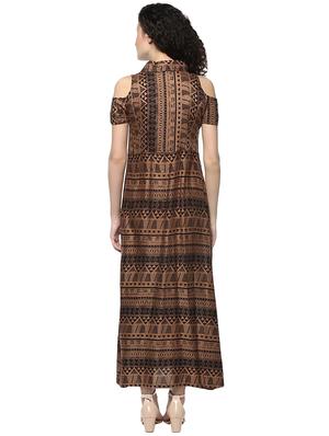 a-line cold shoulder dress - 15884173 - Standard Image - 3