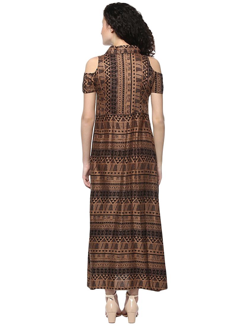 a-line cold shoulder dress - 15884173 - Zoom Image - 3