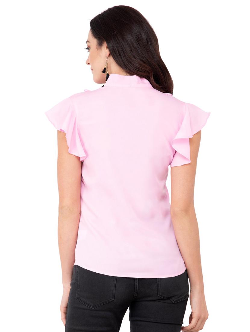frill detail tie neck ruffle top - 15884773 - Zoom Image - 3