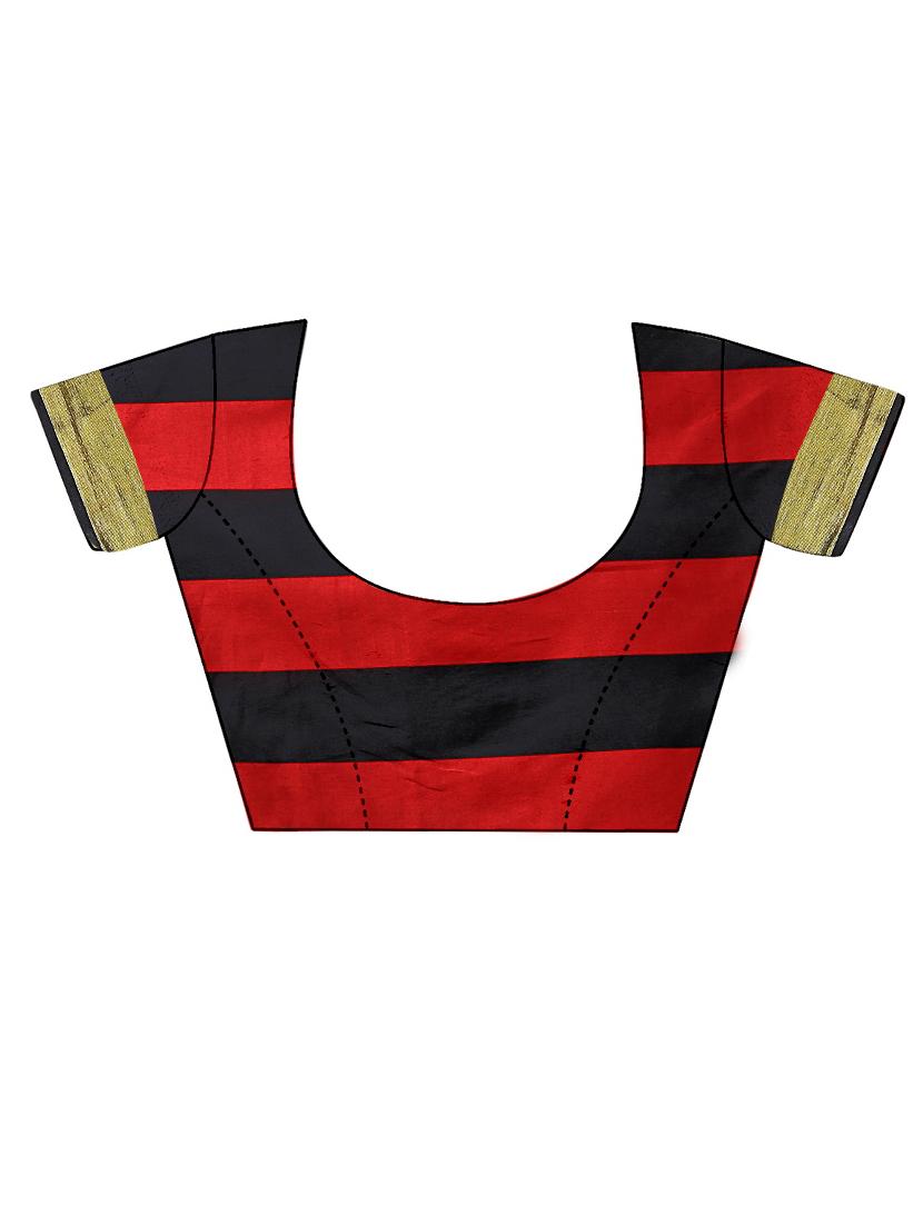 Color block zari bordered saree with blouse - 15885199 - Zoom Image - 3