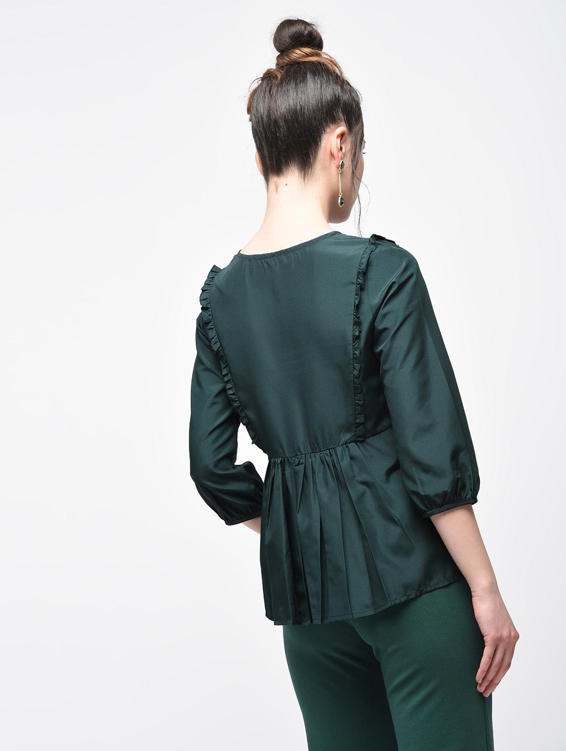 ruffle trim gathered top - 15887608 - Zoom Image - 3