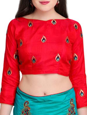 ethnic motif embroidered saree with blouse - 15887796 - Standard Image - 3