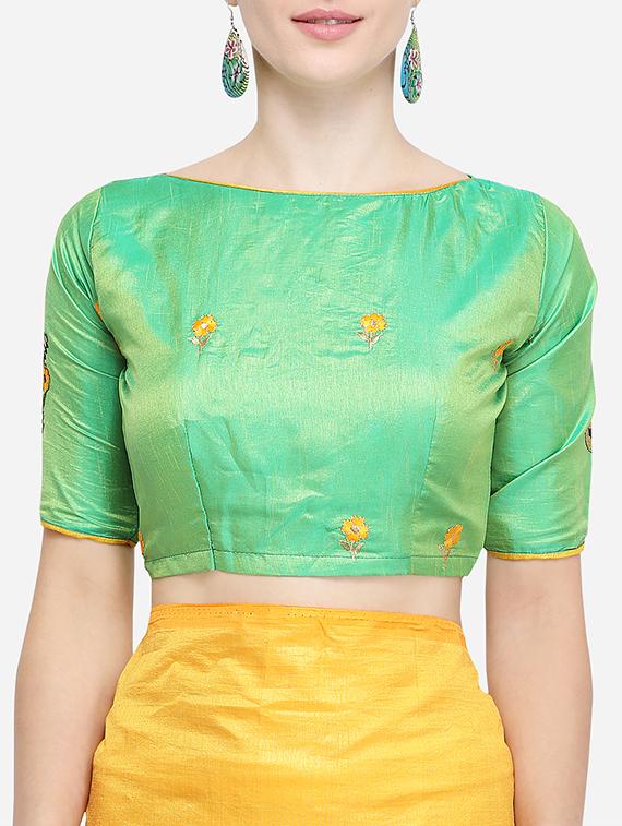 ethnic motif embroidered saree with blouse - 15887802 - Zoom Image - 3