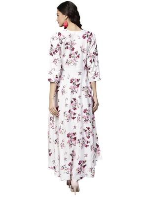 off-white printed flared kurta - 15888728 - Standard Image - 3
