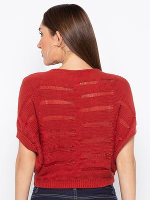 short sleeved cropped pullover - 15890353 - Standard Image - 3
