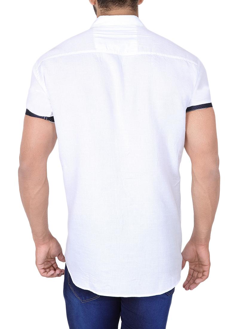 white solid casual shirt - 15890536 - Zoom Image - 3