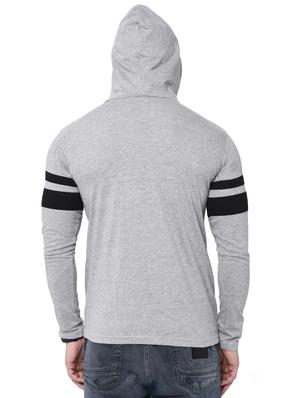 grey cotton hooded t-shirt - 15890612 - Standard Image - 3