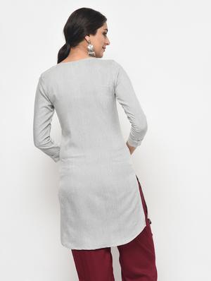 straight embroidered kurti - 15890793 - Standard Image - 3