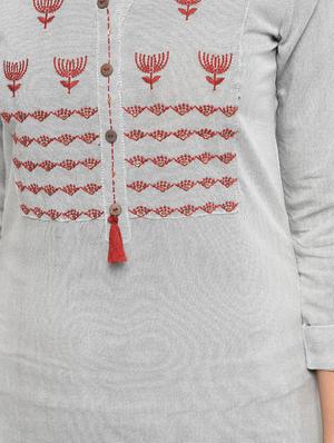 straight embroidered kurti - 15890793 - Standard Image - 6