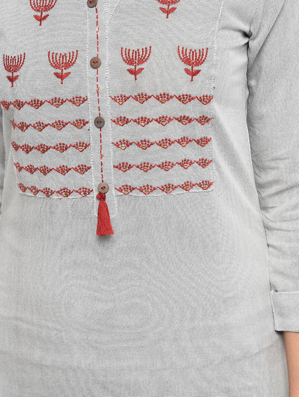 straight embroidered kurti - 15890793 - Zoom Image - 6