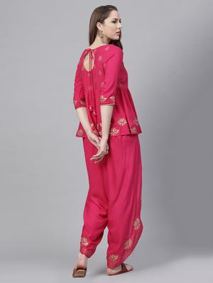 foil printed kurta with salwar set - 15891770 - Standard Image - 3