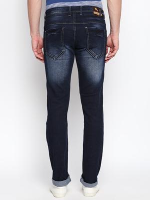 dark blue cotton blend heavy washed jeans - 15893217 - Standard Image - 3