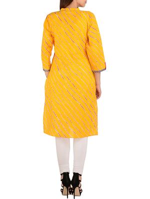 Leheriya straight kurta - 15897050 - Standard Image - 3