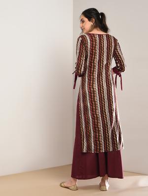 Block print straight kurta - 15897412 - Standard Image - 3
