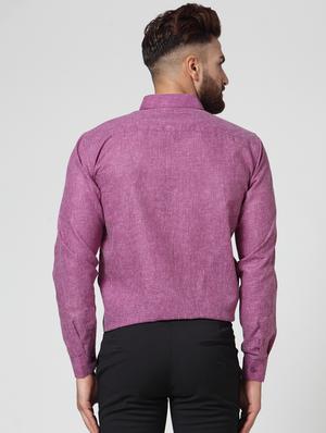 purple cotton formal shirt - 15897621 - Standard Image - 3