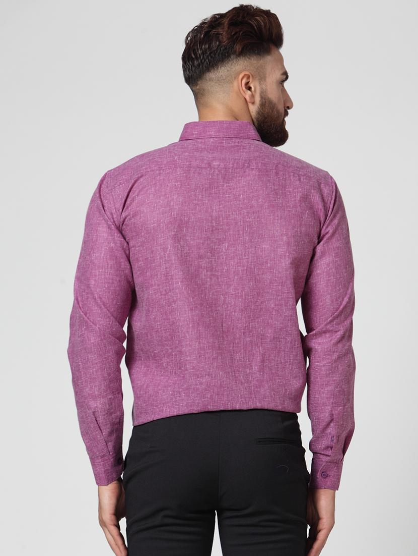 purple cotton formal shirt - 15897621 - Zoom Image - 3