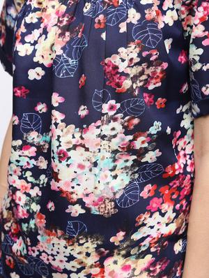 pleated floral lace trim top - 15897845 - Standard Image - 6