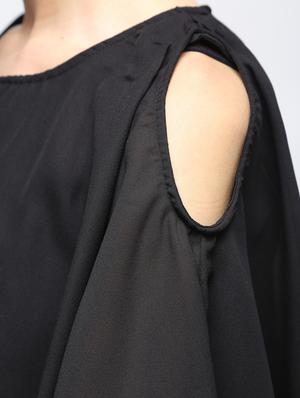 bow detail cold shoulder overlay top - 15897850 - Standard Image - 6
