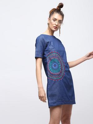 embroidered a-line dress - 15897858 - Standard Image - 3