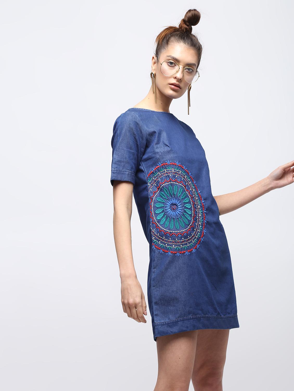 embroidered a-line dress - 15897858 - Zoom Image - 3