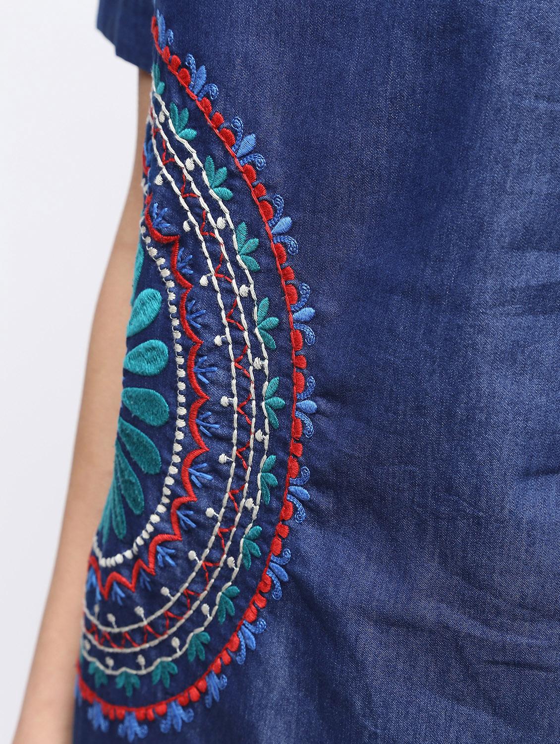 embroidered a-line dress - 15897858 - Zoom Image - 6
