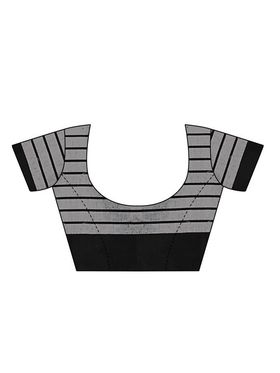 striped black maheshwari saree with blouse - 15898123 - Zoom Image - 3