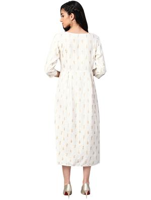 button detail a-line dress - 15900704 - Standard Image - 3
