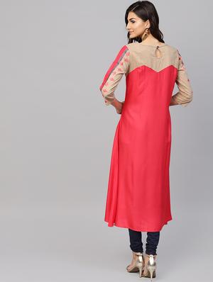 a-line embroidered kurta - 15901536 - Standard Image - 3