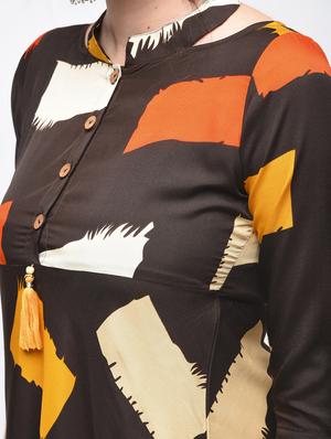 geometric printed flared kurta - 15902132 - Standard Image - 6