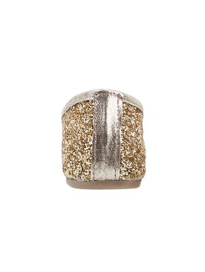 gold slip on ballerinas - 15902411 - Standard Image - 3