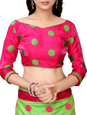 polka dots green embroidered saree with blouse - 15902441 - Standard Image - 3