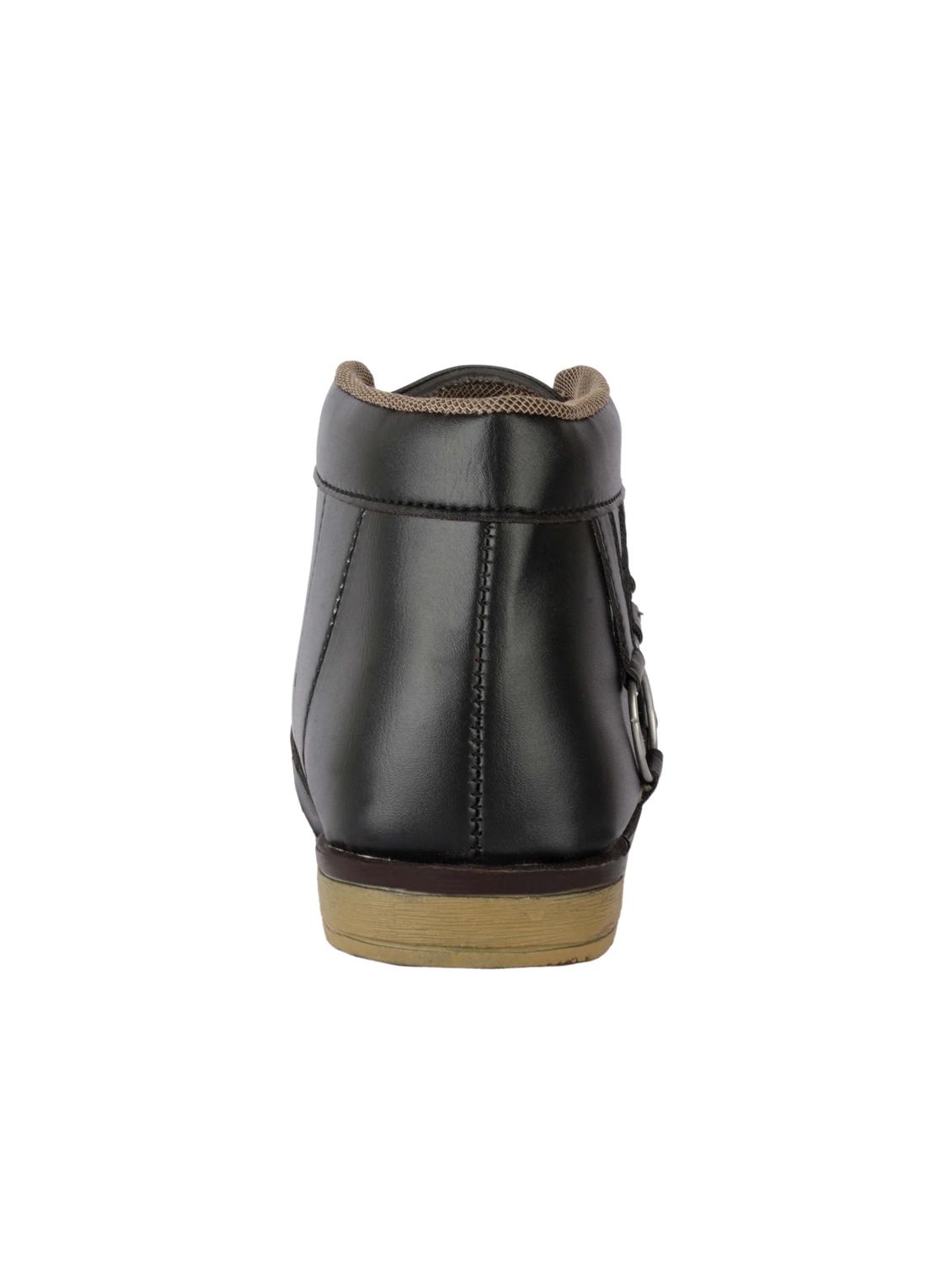 black leatherette high ankle boots - 15902477 - Zoom Image - 3
